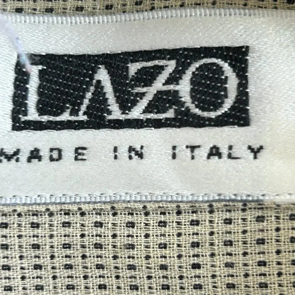 Lazo Men's Vintage Italian Designer Tan Patterned Shirt Size 2XB - Picture 6 of 8